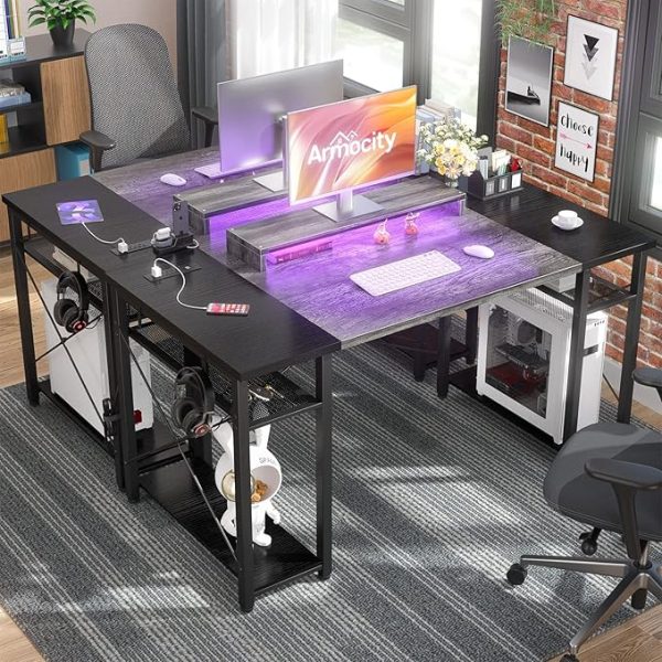 Computer Desk with LED Lights